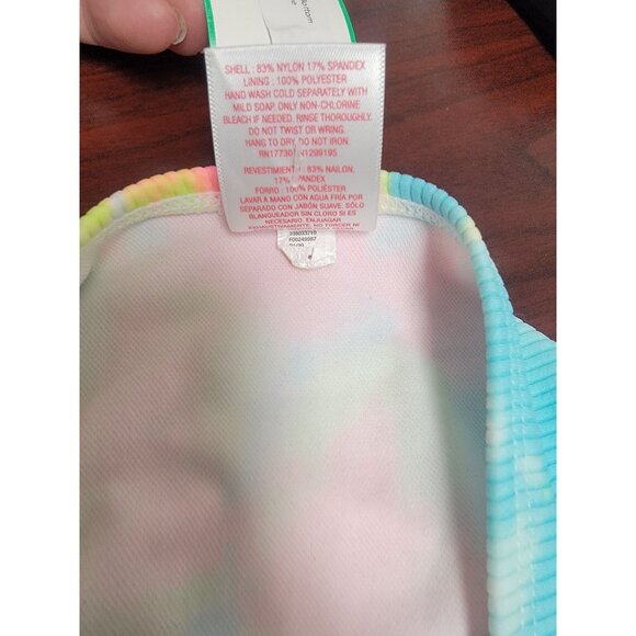 Tie-Dye Ribbed Bikini Bottoms Womens Size S Vibrant Pastel Colors Swimwear Soft - Picture 9 of 9